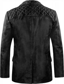 img 3 attached to Classic And Stylish: Lambskin Leather Blazer For Men - Shop Mens Leather Sport Coats And Blazers Now!
