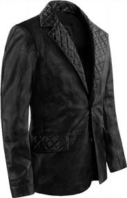 img 1 attached to Classic And Stylish: Lambskin Leather Blazer For Men - Shop Mens Leather Sport Coats And Blazers Now!