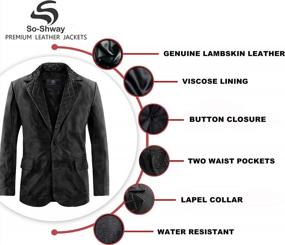 img 2 attached to Classic And Stylish: Lambskin Leather Blazer For Men - Shop Mens Leather Sport Coats And Blazers Now!
