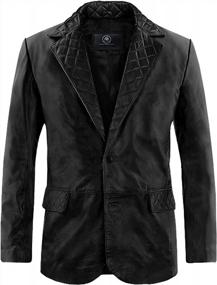 img 4 attached to Classic And Stylish: Lambskin Leather Blazer For Men - Shop Mens Leather Sport Coats And Blazers Now!