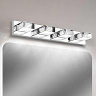 24w 28in 5500k joossnwell chrome finish crystal led wall sconce bathroom light fixtures over mirror dimmable modern vanity lights bar - 4 light logo