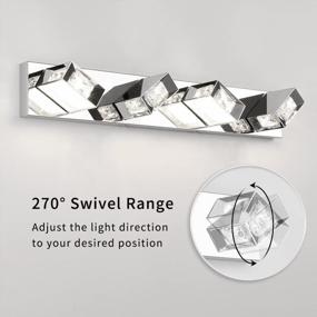 img 3 attached to 24W 28In 5500K Joossnwell Chrome Finish Crystal LED Wall Sconce Bathroom Light Fixtures Over Mirror Dimmable Modern Vanity Lights Bar - 4 Light