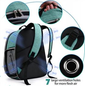 img 3 attached to Airline-Approved Cat Carrier Backpack With Bubble Window - Space Capsule Dog Backpack Carrier For Small Pets, Puppies, Dogs, And Bunnies Ideal For Outdoor Hiking And Traveling (Green)