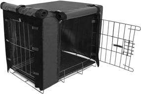 img 4 attached to 🐶 Waterproof Dog Crate Cover with Double Door - Universal Fit for 42-inch Wire Pet Kennels - Measures 42 x 28 x 30 inch - Color: Black