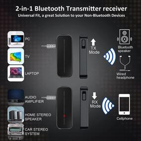 img 3 attached to Ultimate Wireless Bluetooth Aux Car Adapter: Portable Mini Music Receiver Transmitter with Mic & Hands-Free Calling - Home Stereo, Car Audio, Headset, TV, Fast Charging