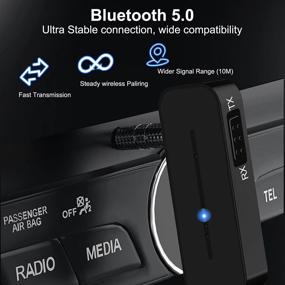 img 2 attached to Ultimate Wireless Bluetooth Aux Car Adapter: Portable Mini Music Receiver Transmitter with Mic & Hands-Free Calling - Home Stereo, Car Audio, Headset, TV, Fast Charging