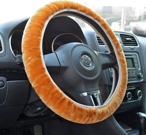 img 3 attached to Tianmei Soft Faux Wool Winter Car Stretch-On Steering Wheel Cover (Diameter 13 Interior Accessories