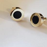 img 1 attached to Stylish Hypoallergenic Black Round Sleeper Earrings: Gold Studs for Women, Girls, and Men - Elegant Stainless Steel Fashion Jewelry Gifts review by Joel Mosqueda