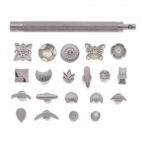 img 4 attached to 21-Piece Butterfly & Flower Leathercraft Stamping Punch Set For Leather Craft, Handbags, DIY Crafts, And Jewelry Making