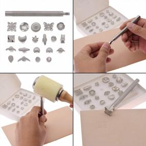 img 3 attached to 21-Piece Butterfly & Flower Leathercraft Stamping Punch Set For Leather Craft, Handbags, DIY Crafts, And Jewelry Making