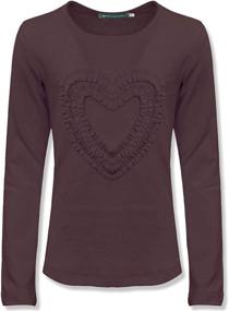 img 4 attached to 👚 Ruffled Heart Sleeve Shirts for Girls' Clothing - Tops, Tees & Blouses