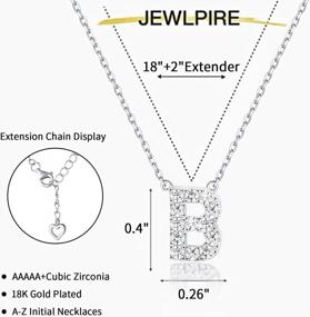 img 3 attached to Персонализируйте свой образ с помощью ожерелий с буквами Jewlpire 925 пробы для женщин - AAAAA + кубический цирконий, пыль, гипоаллергенные и изящные ювелирные подарки