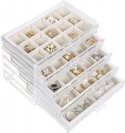 women's clear acrylic jewelry box with 5 drawers - velvet earring display holder for rings, bracelets, necklaces and earrings - birthday & christmas gift idea by misaya logo