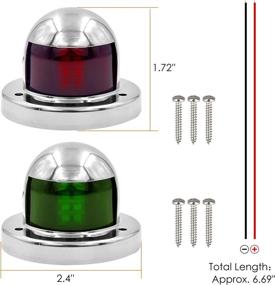 img 2 attached to Stainless Steel LED Navigation Lights - Red And Green Marine Lights For Yachts, Boats, And Fishing Vessels - 12V Bow Side Port Starboard Signals For Safe Navigation