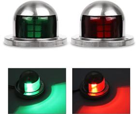 img 4 attached to Stainless Steel LED Navigation Lights - Red And Green Marine Lights For Yachts, Boats, And Fishing Vessels - 12V Bow Side Port Starboard Signals For Safe Navigation