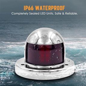 img 1 attached to Stainless Steel LED Navigation Lights - Red And Green Marine Lights For Yachts, Boats, And Fishing Vessels - 12V Bow Side Port Starboard Signals For Safe Navigation
