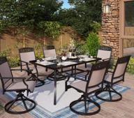upgrade your outdoor dining experience with mfstudio 7 piece metal patio dining set for 6 - stylish steel frame table and 6 comfortable swivel chairs! logo