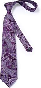 img 1 attached to 🌹 DiBanGu Paisley Necktie and Pocket Square Set: Men's Accessories Excellence in Ties, Cummerbunds & Pocket Squares