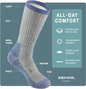 img 1 attached to Stay Warm And Comfortable On The Trails With MERIWOOL Merino Wool Hiking Socks - 3 Pairs Included!