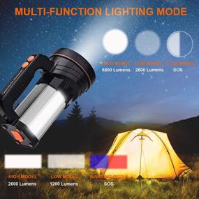 img 3 attached to CSNDICE 8800 Lumens Rechargeable Searchlight With Large Capacity Battery And USB Power Bank Feature – Waterproof And High Power Flashlight For Ultimate Outdoor Adventure