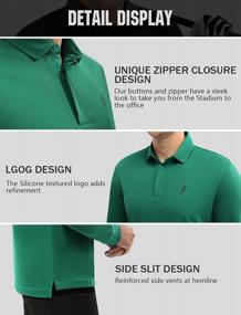 img 2 attached to Hiverlay Men'S Zipper Collar Polo Shirts: Quick Dry And UPF 50+ For Golf, Tennis, And Casual Wear