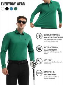 img 3 attached to Hiverlay Men'S Zipper Collar Polo Shirts: Quick Dry And UPF 50+ For Golf, Tennis, And Casual Wear