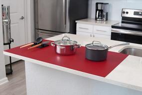 img 2 attached to Red Giant Double Thick Heat Resistant Silicone Countertop Protector Mat, Non-Slip Washable Cuttable 40 X 23.5 Inches 2Mm Thick 1 Unit