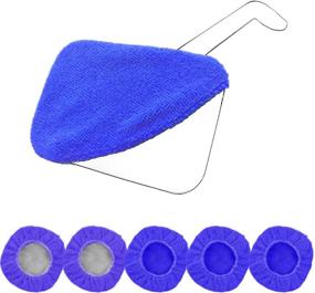 img 4 attached to 🧽 XINDELL Windshield Wiper Tools 5 Pack Replaced Microfiber Cleaning Clothes: Washable and Reusable Cleaning Pads - Blue, Square, 5 Inch Diameter