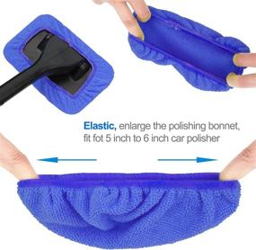 img 3 attached to 🧽 XINDELL Windshield Wiper Tools 5 Pack Replaced Microfiber Cleaning Clothes: Washable and Reusable Cleaning Pads - Blue, Square, 5 Inch Diameter