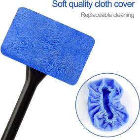 img 1 attached to 🧽 XINDELL Windshield Wiper Tools 5 Pack Replaced Microfiber Cleaning Clothes: Washable and Reusable Cleaning Pads - Blue, Square, 5 Inch Diameter