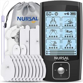 img 4 attached to Электротерапевтическое устройство NURSAL TENS с 24 режимами и 14 электродными подушечками для облегчения боли и кондиционирования мышц, перезаряжаемый двухканальный стимулятор EMS для снятия боли