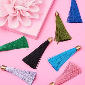 img 2 attached to Get Creative With DanLingJewelry'S 100 Pcs 60Mm Polyester Tassel Pendants With Caps For DIY Projects And Key Chains In Assorted Colors