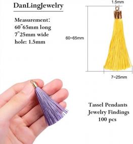 img 3 attached to Get Creative With DanLingJewelry'S 100 Pcs 60Mm Polyester Tassel Pendants With Caps For DIY Projects And Key Chains In Assorted Colors