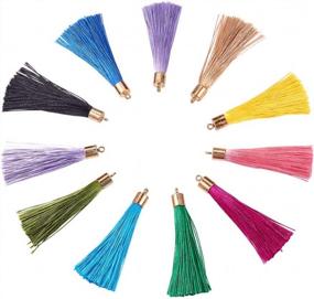 img 4 attached to Get Creative With DanLingJewelry'S 100 Pcs 60Mm Polyester Tassel Pendants With Caps For DIY Projects And Key Chains In Assorted Colors