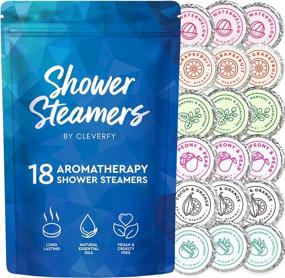 img 4 attached to 18-Pack Cleverfy Shower Steamers With Essential Oils - Aromatherapy Shower Bombs For Self-Care And Relaxation. Perfect Christmas Gifts For Men And Women In Blue.