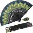 stay cool in style: omytea peacock folding fan for women in asian oriental theme - perfect for weddings, parties, and gifts logo