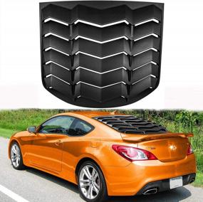 img 4 attached to SMALLFATW Custom Fitted ABS Rear Window Louvers For Hyundai Genesis Coupe 2010 2011 2012 2013 2014 2015 2016, Easy To Install With Adhesive Tape, Matte Black