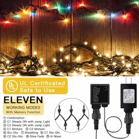 img 3 attached to LetsFunny 108Ft 300 LED Christmas String Lights, Christmas Lights - UL Certified Outdoor & Indoor Fairy Lights Christmas Tree, Patio, Garden, Party, Wedding, Holiday Decoration,Warmlight & Multicolor