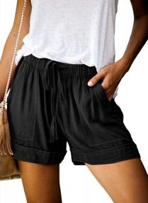 img 4 attached to Stay Stylish And Comfortable: Elapsy Women'S Drawstring Elastic Waist Pocketed Shorts For Summer