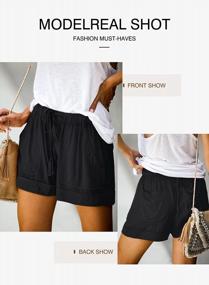 img 2 attached to Stay Stylish And Comfortable: Elapsy Women'S Drawstring Elastic Waist Pocketed Shorts For Summer