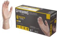 🧤 gloveworks medium clear vinyl industrial gloves, 100-count box, 3 mil thickness, latex-free, powdered, disposable, non-sterile, food-safe, item iv44100-bx logo