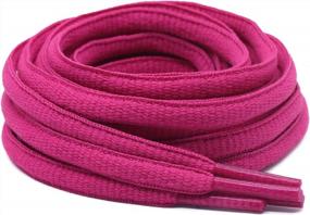 img 4 attached to 2Pair Oval Shoe Laces 42 Colors 1/4" Half Round Athletic Strings For Sport & Running Shoes
