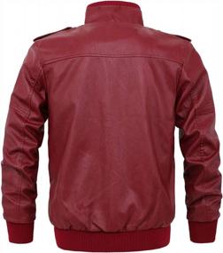 img 1 attached to Stylish Chouyatou Men'S Lightweight PU Leather Bomber Jacket With Full Zip And Quilted Detail