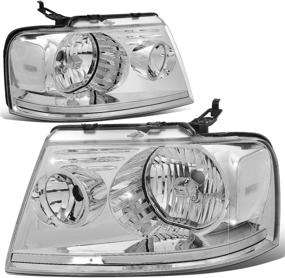 img 4 attached to 🚗 DNA MOTORING HL-OH-F15004-CH-CL1 Pair of Chrome Clear Reflector OE Style Headlights for F-150 2004-2008 / Mark LT 2006-2008