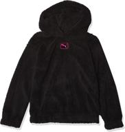 puma girls pullover hoodie black girls' clothing : active логотип