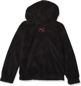 img 3 attached to PUMA Girls Pullover Hoodie Black Girls' Clothing : Active