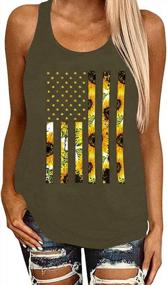 img 4 attached to 4Th Of July American Flag Print Tank Top For Women - Ferrtye Womens Sunflower Sleeveless Loose Fit Summer Shirt