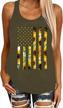 4th of july american flag print tank top for women - ferrtye womens sunflower sleeveless loose fit summer shirt logo