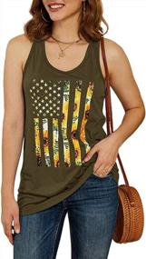 img 3 attached to 4Th Of July American Flag Print Tank Top For Women - Ferrtye Womens Sunflower Sleeveless Loose Fit Summer Shirt