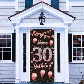 img 2 attached to 🎉 Rose Gold 30th Birthday Banner: Decorations, Door Cover & Backdrop Supplies for Her Women – Happy 30th Birthday Poster Sign Decor